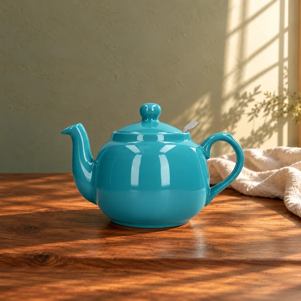 Théière Farmhouse de 1 200 ml de London Pottery, mise en situation dans un rituel du thé